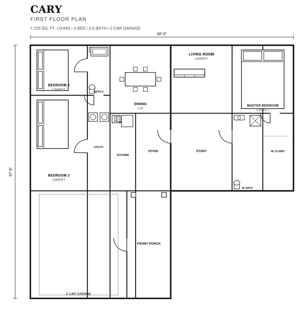 Cary First Floor plan