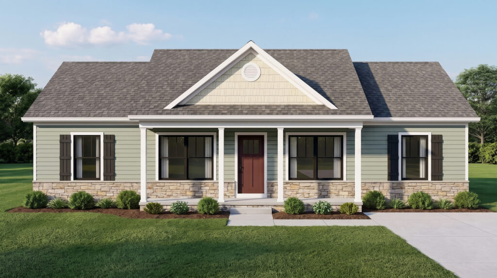 Hickory plan exterior rendering